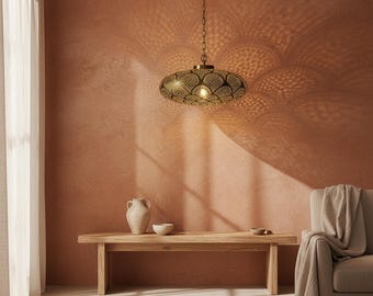 Moroccan Pendant Light Metal Hanging Dome Chain Ceiling Fixture
