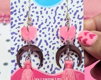 Handmade Resin Tassel Statement Earrings | Sterling Silver