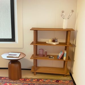 Solid Wood Display Shelf – Handcrafted Wooden Storage Rack for Home Décor, Books & Collectible, Minimalist Bookshelf, Scandinavian Bookshelf