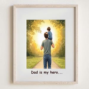Acquerello personalizzato per padre e figlio – Arte personalizzata da foto – Regalo per papà, dipinto a mano da foto, ritratto di famiglia ad acquerello