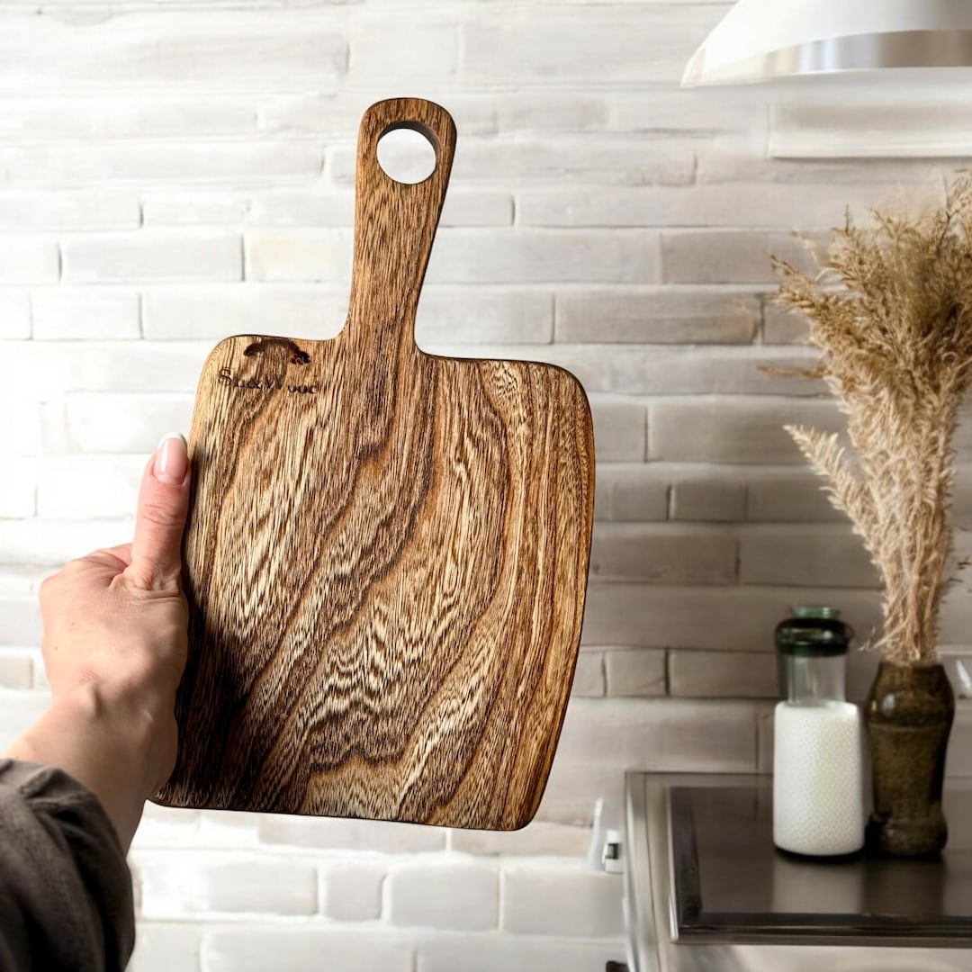 Handmade Elm Wood Cutting Board – Rustic Serving Board – Charcuterie ...
