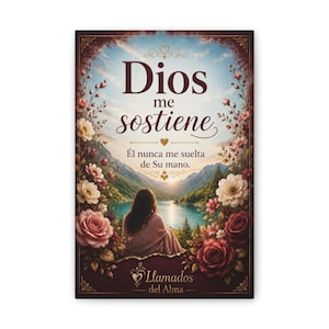 Dios me sostiene canvas wall art | Spanish faith scripture print
