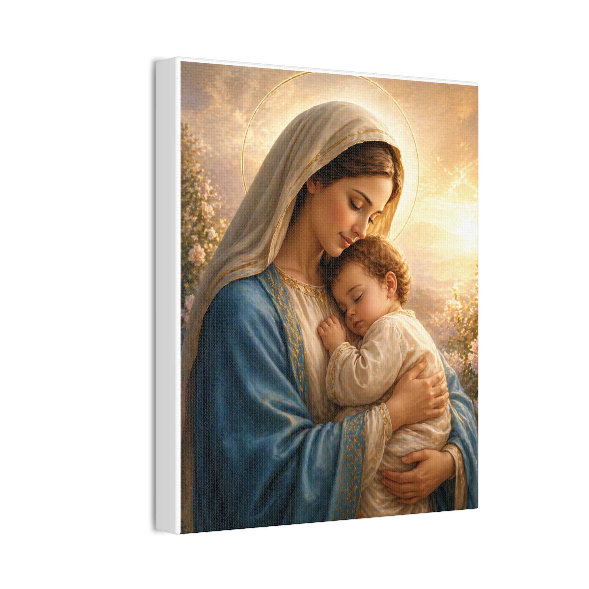 Virgin Mary and Baby Jesus Canvas Wall Art | Madonna and Child ...