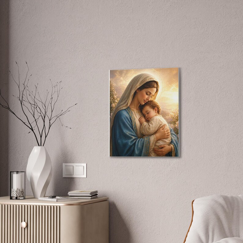 Virgin Mary and Baby Jesus Canvas Wall Art | Madonna and Child ...