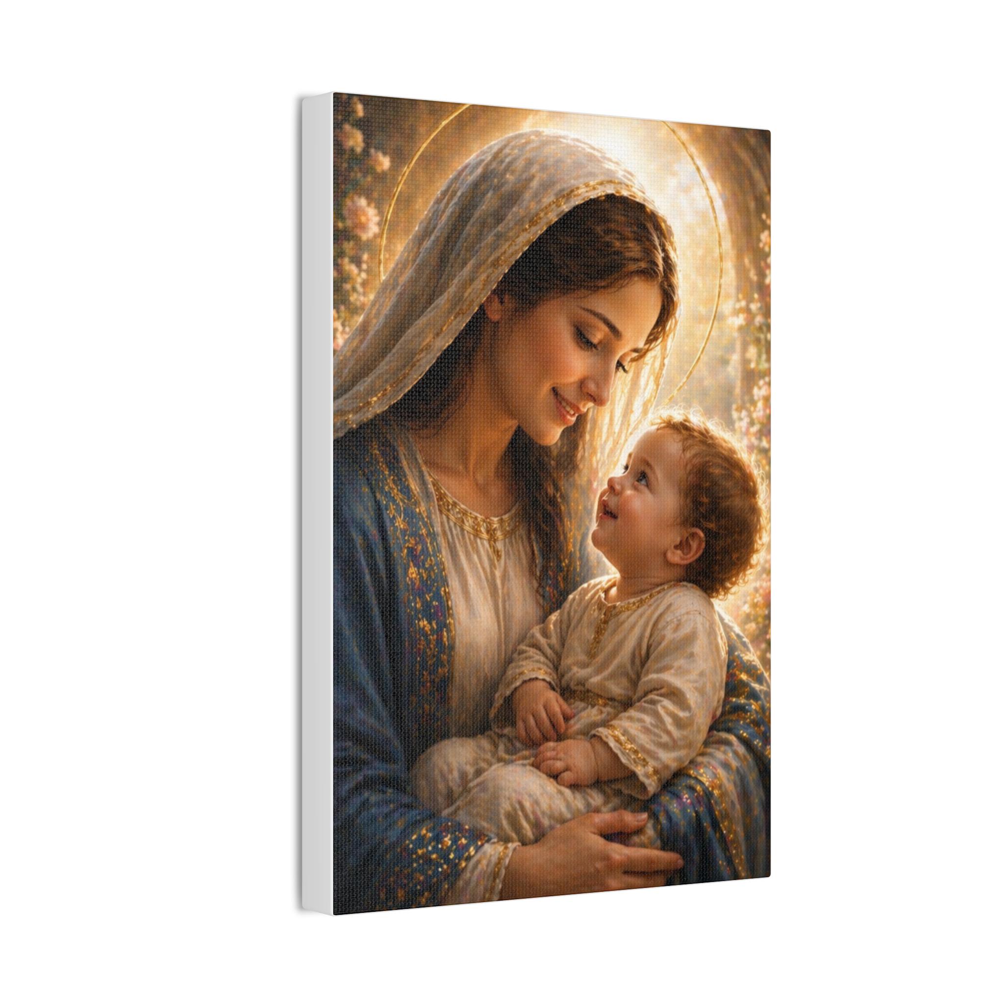 Peaceful Christian Wall Art Virgin Mary With Baby Jesus | Spiritual ...