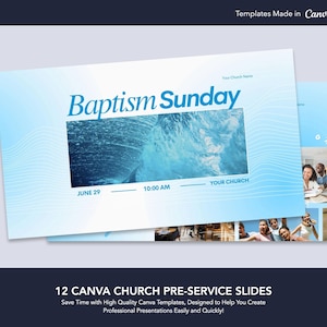 12 Canva Church slides Templates, Pre-Service Church Slides, Modern Presentation Slides, Announcement Slides, Church PowerPoint