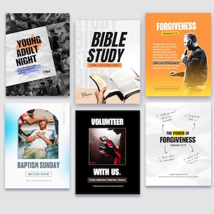 20 Canva Church Instagram Templates, Church Instagram Stories, Church Social Media Posts, Church Event, Sermon Graphics Post, Church Flyers