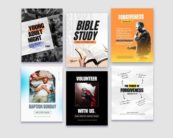 20 Canva Church Instagram Templates, Church Instagram Stories, Church Social Media Posts, Church Event, Sermon Graphics Post, Church Flyers