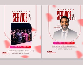 Valentine's Day Church Flyer Template | Canva Editable (Digital Download)