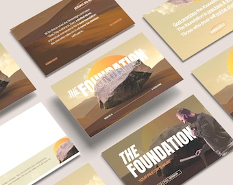 Church Sermon Series Graphics – The Foundation | Canva Templates, Pre-Service Slides, Instagram and Social Media