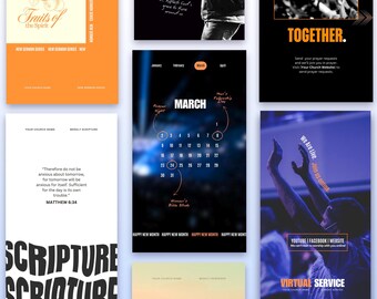 20 Canva Church Instagram Templates, Church Instagram Stories, Church Social Media Posts, Church Event, Sermon Graphics Post, Church Flyers
