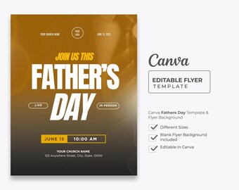 Father’s Day Church Flyer Template, Editable Canva, Church Event Design, Church Celebration Church Graphic, Church Graphics