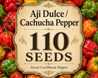 110 Aji Dulce Cachucha Pepper Seeds | Sweet Caribbean Pepper | Mild Heirloom Chile Seeds | Puerto Rican Cooking Pepper