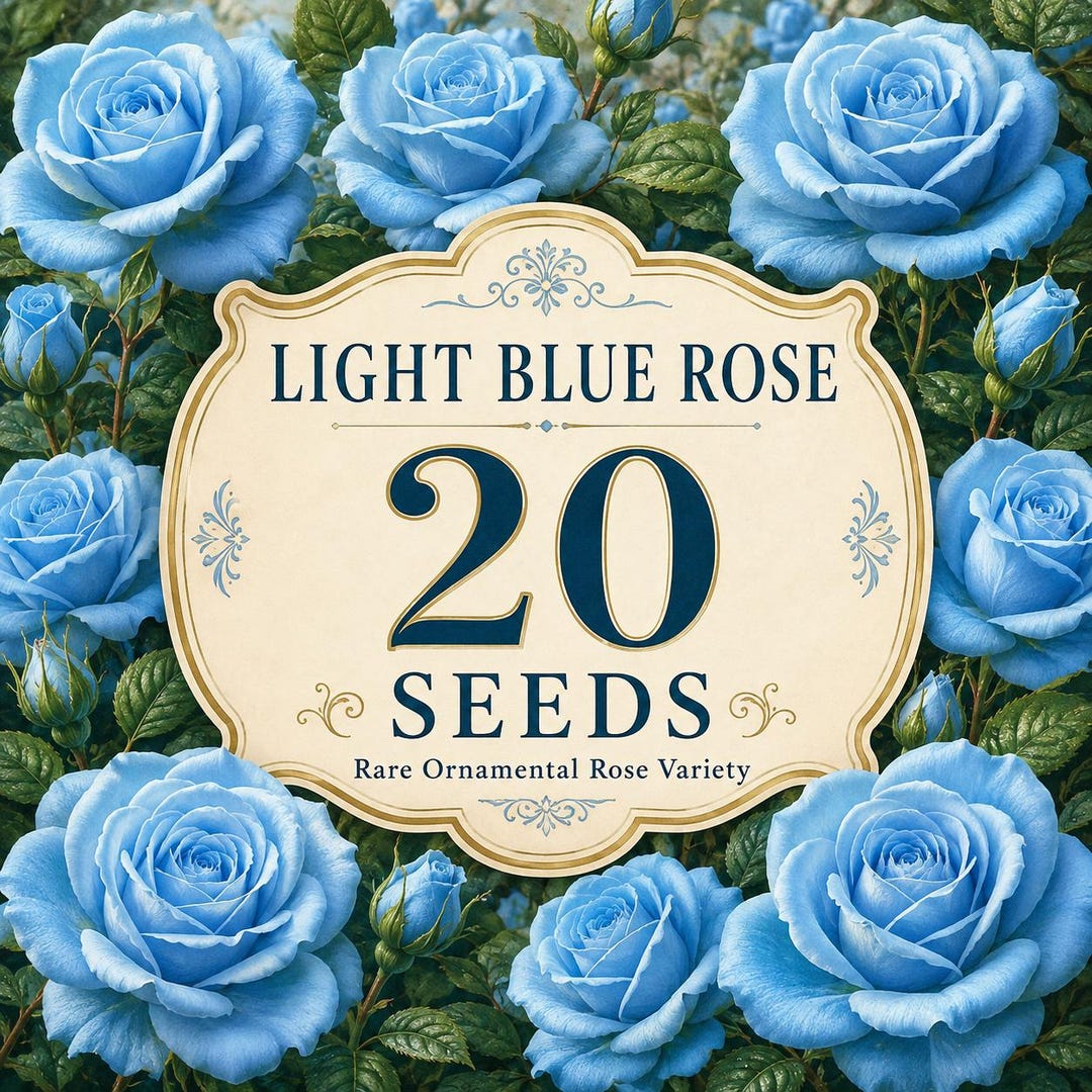 20 Light Blue Rose Seeds | Rare Blue Rose Flower Seeds | Heirloom
