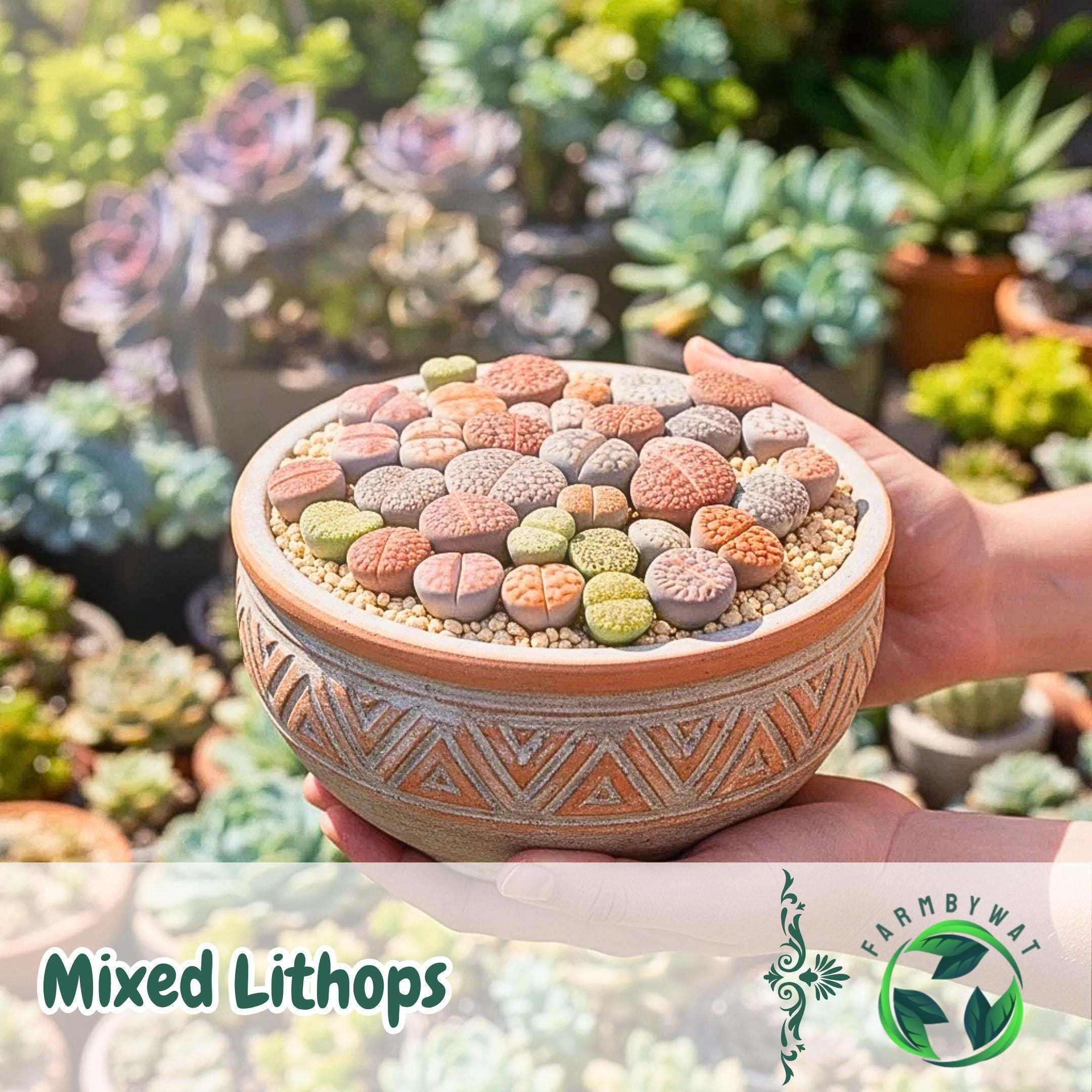 Semi Di Lithops – 25 Semi Misti Di Pietre Vive – Succulente Rare Da Interno/esterno - Foto 5