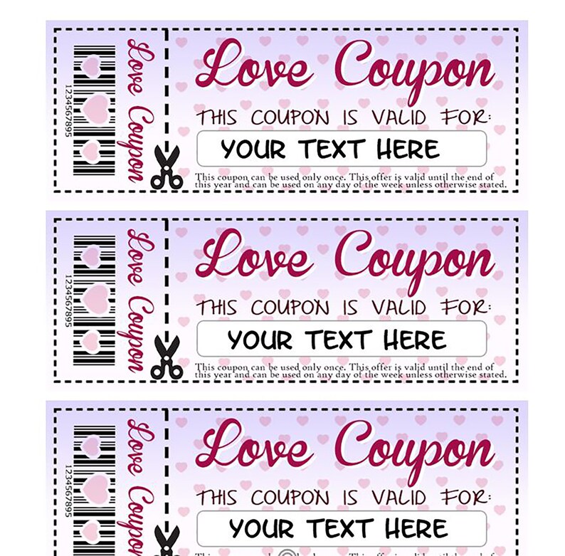 Printable Love Coupons Customizable Personalized Download Now Etsy