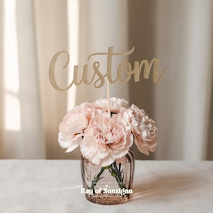 Adorno para pastel con letras brillantes personalizadas / Dije personalizado para ramo de novia