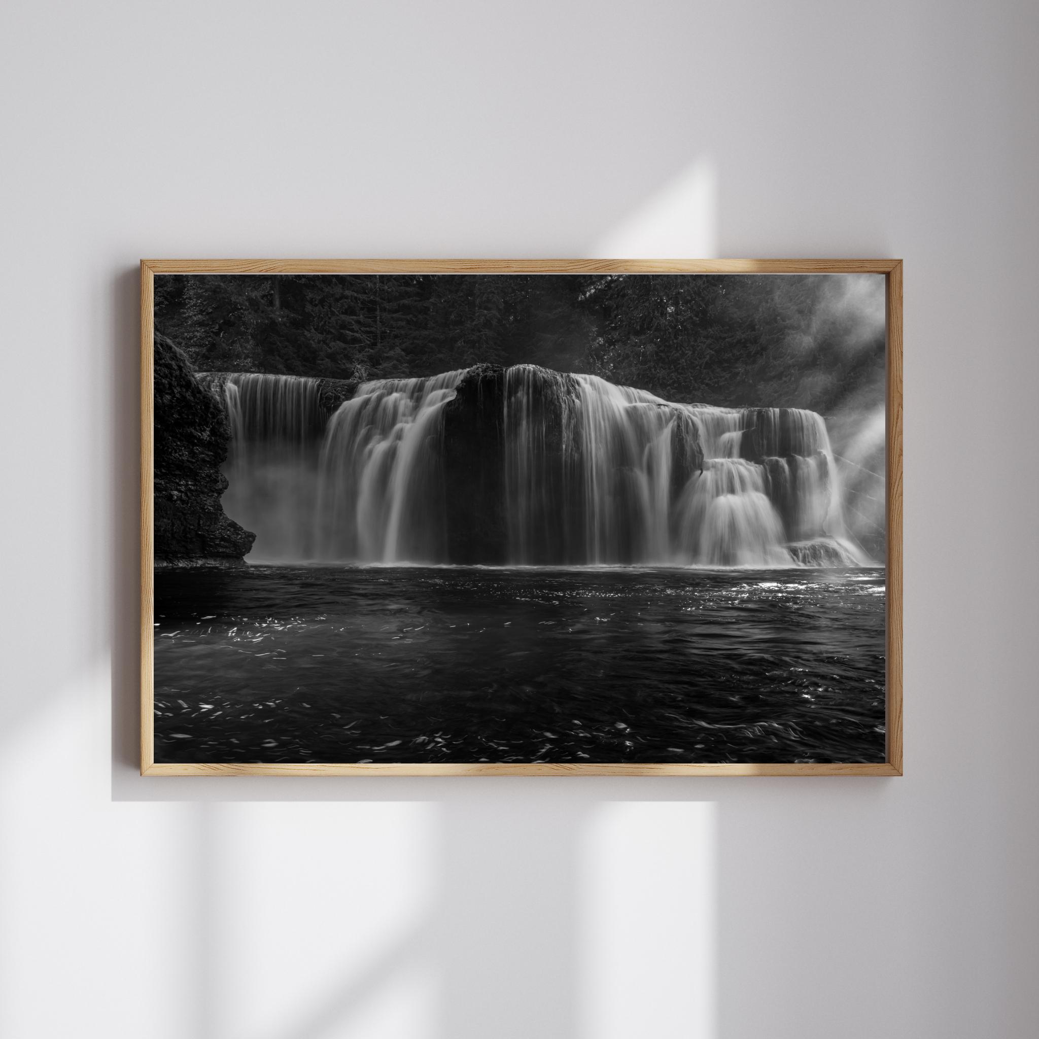ルイス川の滝の写真プリント｜太平洋岸北西部の白黒滝アート - Etsy 日本