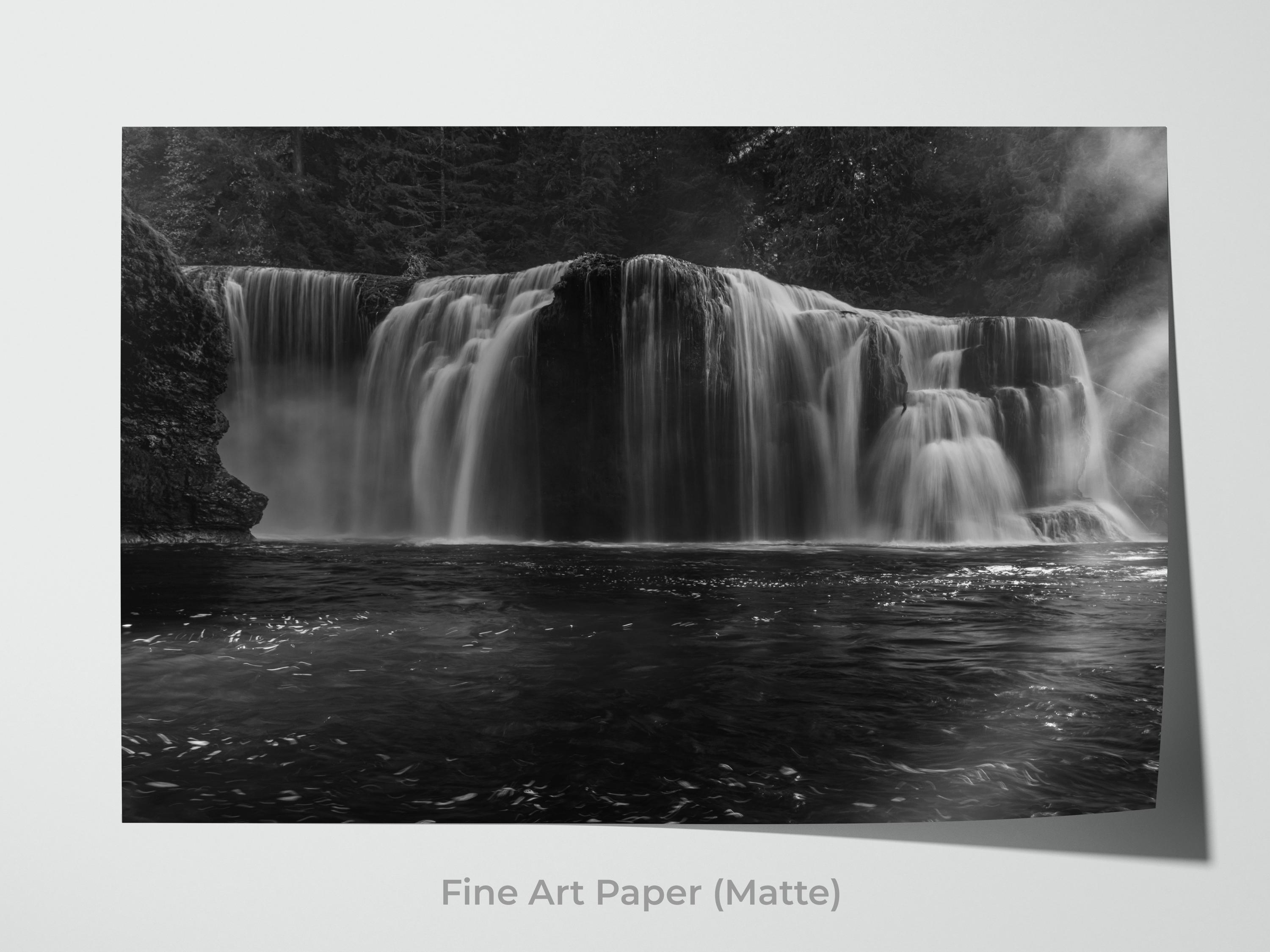 ルイス川の滝の写真プリント｜太平洋岸北西部の白黒滝アート - Etsy 日本