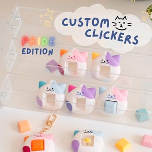 Porte-clés Fidget Cat Fierté | Clicker personnalisable pour soulager le stress | Accessoire LGBTQ+