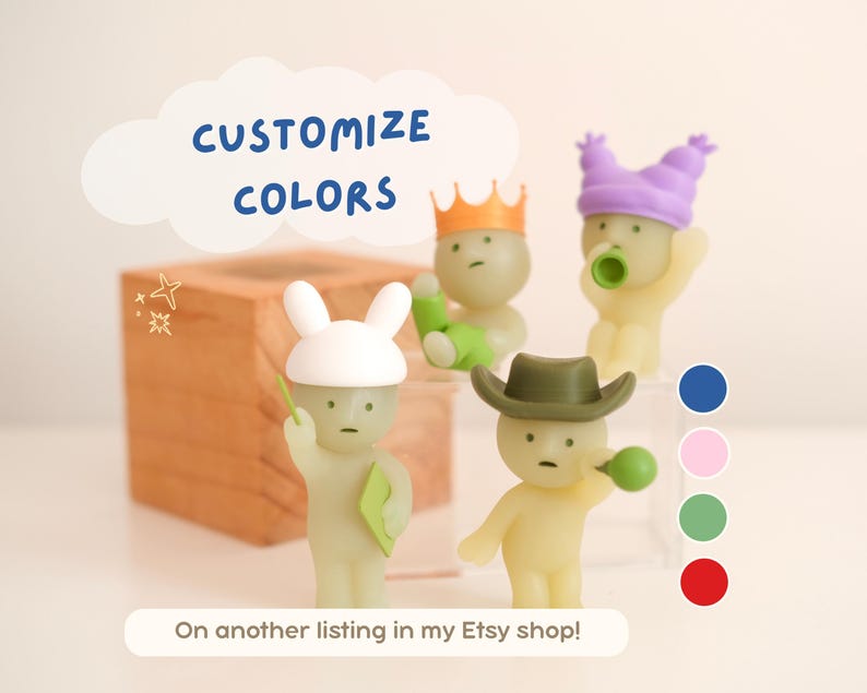 Mini sombrero que brilla en la oscuridad para Smiski u otras figuras. imagen 14