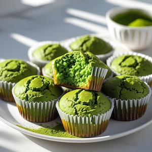 HEALTHY Matcha Muffins Recipe – Gluten-Free, No Seed Oils, Clean Eating Breakfast or Snack, Refined Sugar Free Digital Download PDF,