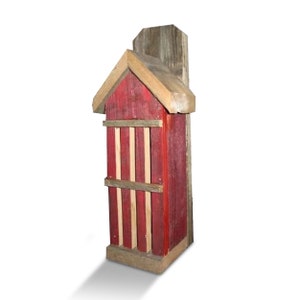 Red Rustic Butterfly House - 13.5” Weather-Resistant, Eco-Friendly Garden Décor - Recycled Fence Wood Handcrafted - Durable Construction