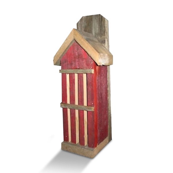 Red Rustic Butterfly House - 13.5” Weather-Resistant, Eco-Friendly Garden Décor - Recycled Fence Wood Handcrafted - Durable Construction