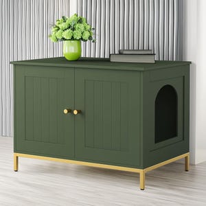 Cat Litter Box Furniture Enclosure, Cat House, Litter Box Cabinet Solution, Gift for Cat Owners, Pet Furniture
