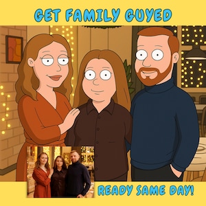 Turn Yourself into a Family Guy Character! | Custom Cartoon Portrait | Personalized Family Guy Art | Unique Gift for Any Occasion