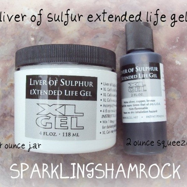 LIVER of SULFUR - GEL form- extended life 2 ounce convenient squeeze bottle - patina oxidize