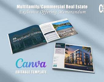 Kommerzieller Wohnraum mit Memorandum Canva Vorlage