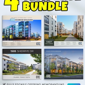 Commercial Real Estate Template Bundle | Offering Memorandum | Canva Templates (Digital Download)