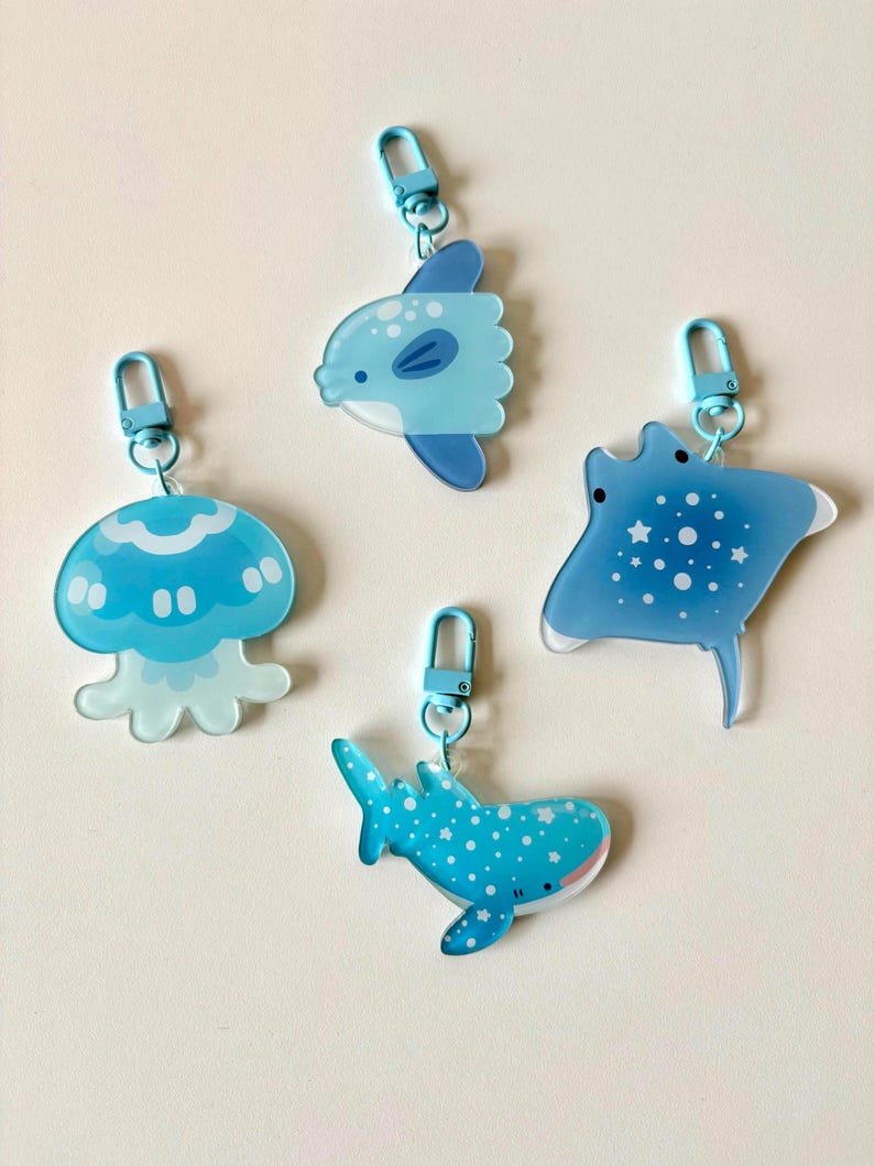 Ocean Critters Acrylic Charms [READ DESCRIPTION!] | Double-sided ...
