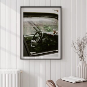 Stampa artistica originale degli interni di un'auto retrò | manifesto di viaggio | Illustrazioni originali!