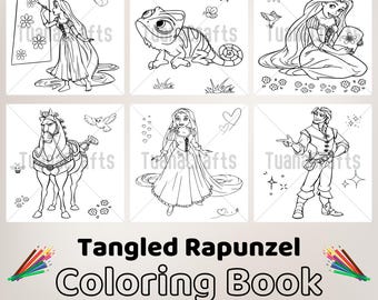 Tangled Rapunzel Coloring Book Instant Download