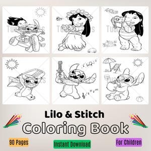 Lilo & Stitch Coloring Book Instant Download