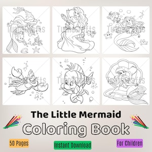 The Little Mermaid Coloring Book Instant Download