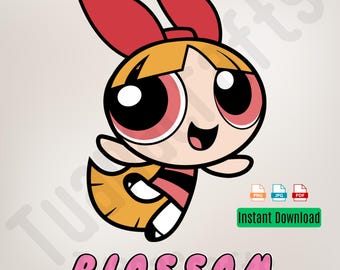 Blossom The Powerpuff Girls Nazwa Czcionka + Clipart PNG - PDF - JPG Przezroczyste Tło Wysoka Jakość