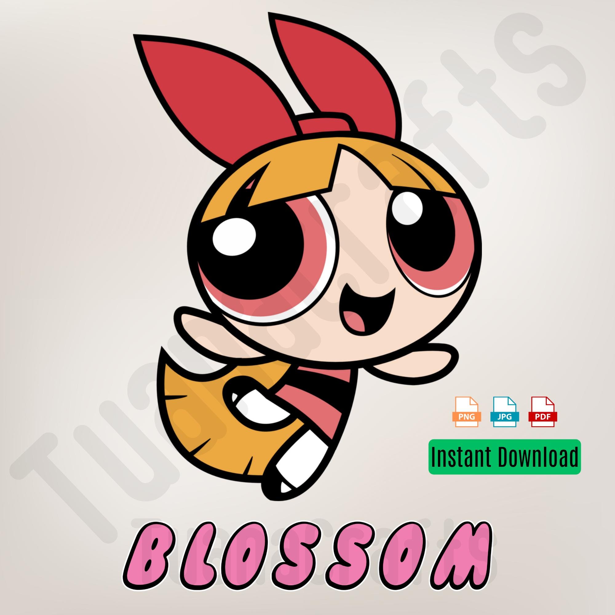 Blossom the Powerpuff Girls Name Font + Clipart PNG - PDF - JPG ...