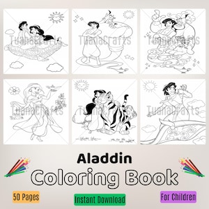 Aladdin Coloring Book Instant Download