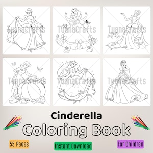 Cinderella Coloring Book Instant Download