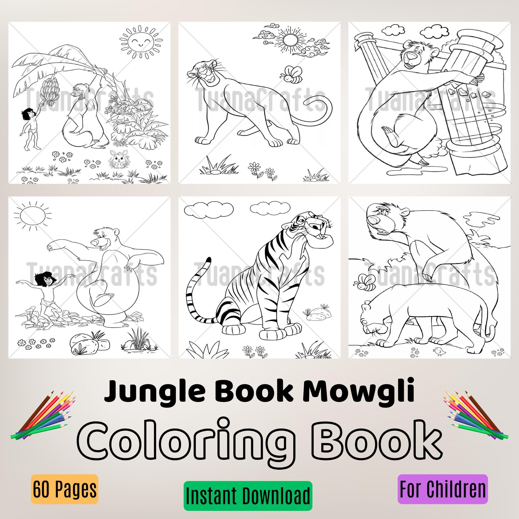 Jungle Book Mowgli Coloring Book Instant Download - Etsy