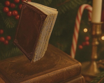 ヴィンテージミニブッククリスマスツリーオーナメント 手作りブック風オーナメント