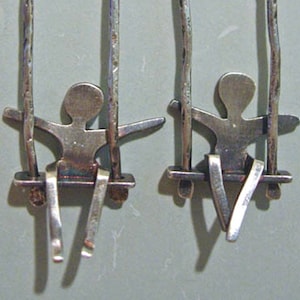 Swingin' Jack Earrings oxidzed sterling silver image 1