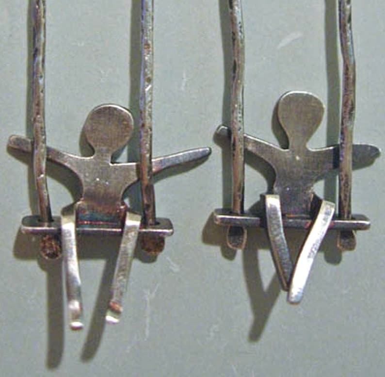 Swingin' Jack Earrings oxidzed sterling silver image 1