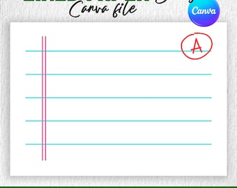 Papel rayado personalizado para profesores SVG: Papel de cuaderno, diseño escolar (descarga digital)