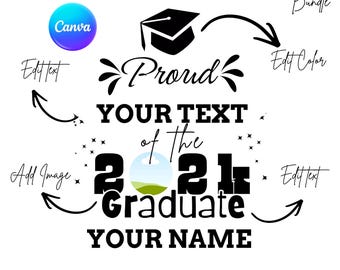 Graduation 2026 SVG Canva Template: Senior Photo Frame (Digital Download