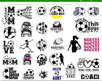 Soccer Team SVG Bundle, Player Name Design (Cricut, Silhouette)