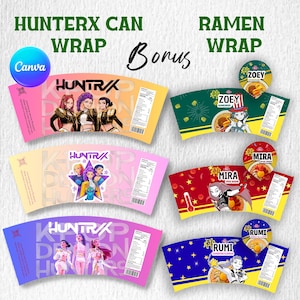 Kpop Huntrix Soda Can & Ramen Wrap | Demon Hunter Party (Digital Download)